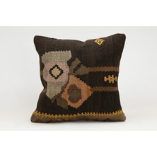 Kilim Wholesale El Yapımı Kilimden Yapılmış Vintage Kırlent Kılıfı, Yün, 40X40 cm