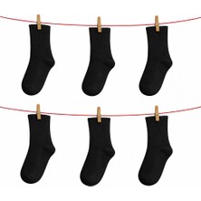 🤍 Solde Unisex 6 Çift Siyahcrew Spor Çorap Ribana Detay 🧦
