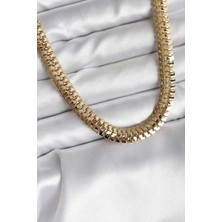 Ebijuteri Gold Renk Zincir Modelli Pirinç Kadın Kolye