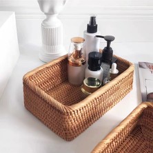 Eternal Sunshine Dikdörtgen Rattan Banyo, Makyaj ve Mutfak Organizeri & Çok Amaçlı Düzenleyici