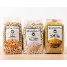 3 Lü Set Organicasa Organik Kuru Fasülye 750 gr + Organicasa Organik Nohut 750 gr + Organicasa Organik Pilavlık Bulgur 750 gr