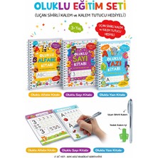 Bilgipark Yayınları Oluklu Alfabe - Sayı - Yazı Kitabı / Uçan Sihirli Kalem ve Kalem Tutucu Hediyeli / 3+