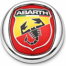 Mega Oto Market Abarth 8x8 cm 3D Metal Oto Amblem Krom Çerçeveli Panjur Bagaj Logo Universal Arma