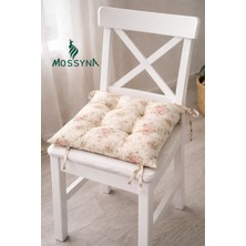 Premium Duck Bezi Çiçekli 40X40 Minder Boncuk Silikonlu Sandalye Minderi 1 Adet