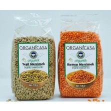 2li Set Organicasa Organik Yeşil Mercimek 750 gr + Organicasa Organik Kırmızı Mercimek 750 gr