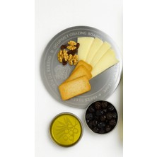 SHG HOME Shghome Paslanmaz Çelik Yuvarlak Kesme Tahtası, Özel Tasarımlı Sunum Tabağı, 22 cm Çap