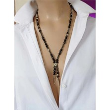Sinem Şanlı Atelier Gece Siyah Oniks Hematit Doğal Taş Unisex Kolye