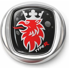 Mega Oto Market Type R Geyik Logolu Metal Araç Amblemi Krom Çerçeveli Oto Panjur Bagaj Arma