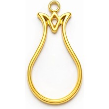 Stonechem 3.5 cm Lale Gold Zamak Kolye Ucu Epoksi ve Takı Yapımına Uygun (5ADET)