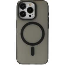  iPhone 15 Pro Kılıf Lodos Magneticsafe Mat Kapak - Siyah Nemere