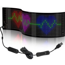 M21 Matrix LED Panel Cama Yapışan Telefon Kontrollü LED Ekran 16 x 64 Genişlik Siyah