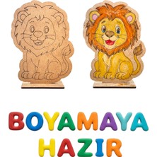 Tollihy Brinco Ahşap Boyanabilir Aslan Figürü - Çocuklar Için Eğitici Aktivite (1 Adet)