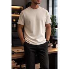 We&Me Erkek Bisiklet Yaka Diegonel Interlok Kumaş Basic T-Shirt