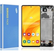 M21 Samsung Uyumlu A72 LCD Ekran Dokunmatik Çıtalı Renk-Violet