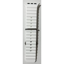 M21 Ios Uyumlu Watch Ultra 42-44 mm Beyaz Silikon Kordon -