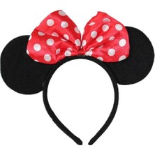 Akinco Minnie Mouse Taç Tacı Pembe Fiyonk ve Siyah Kulaklarla Parti Malzemeleri İçin Eğlenceli Aksesuar