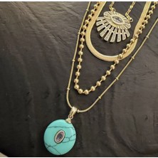 Bimia Diamond Eye 4'lü Çelik Kolye Seti