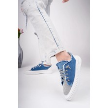 Enber Mavi Kot Bağcıklı Spor Ayakkabı