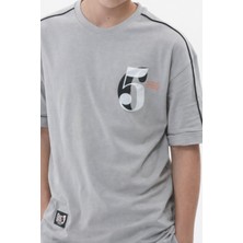 Haykids Erkek Çocuk Slate Mavi Grafik Baskılı T-Shirt ve Şort Seti – Nefes Alabilir, Rahat Yaz Takımı
