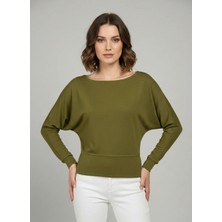 Mersi Kayık Yaka Bluz Yeşil