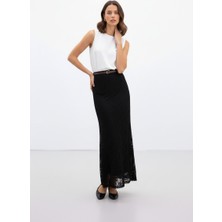 Masttoon Yeşil Etnik Desenli Premium Etek