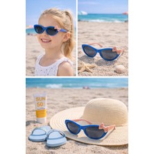 Optic Plus Çocuk Güneş Gözlüğü Fiyonk Detaylı Kedi Gözü Model 5235 Mavi