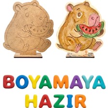 Tollihy Brinco Ahşap Boyanabilir Kapibara Figürü - Çocuklar Için Eğitici Aktivite (1 Adet)