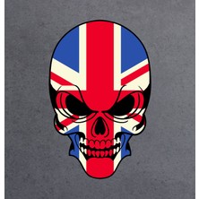 Sticker Usta Ingiliz Bayraklı Ingiliz Kurukafa Kuru Kafa Sticker - Araba Oto Motosiklet Karavan Sticker - 00111