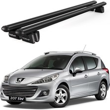 Today Auto Pençe Peugeot 207 Sw (2007-2013) Uyumlu Siyah Ara Atkı Port Bagaj Tavan Barı