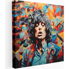 Popcas Rolling Stones Duvar Dekorasyonu - Geometrik Koleksiyon - Rolling Stones Detaylı Desenler Ev Dekorasyonu