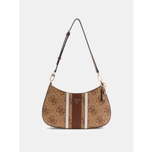 Guess Noelle Iı Üstten Fermuarlı Kadın Kahverengi Omuz Çantası HWSS9672180-LGW