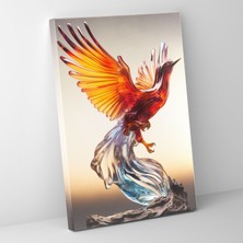 Popcas Gerçekçi Cam Heykeli Kanvas Tablo Serçe Duvar Sanatı