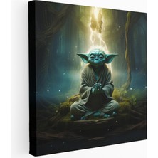 Popcas Sürreal Büyülü Orman Kanvas Tablo: Yoda Meditasyon Yapıyor