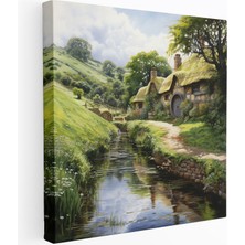 Popcas Yüzüklerin Efendisi Duvar Sanatı - Hobbitler Köyü - Yüzüklerin Efendisi Kanvas Tablo Duvar Dekorasyonu