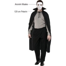 Akinco Siyah Renk Yakalı Pelerin ve Beyaz Anonim Maske
