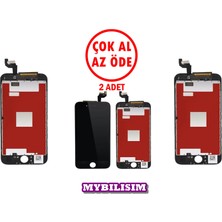 M21 Apple Uyumlu iPhone 6s LCD Ekran Dokunmatik - 2 Adet Beyaz