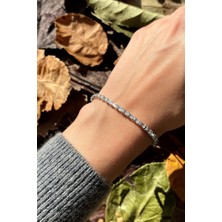 Spossy Silver Jewelry Baget Taşlı Su Yolu Bileklik