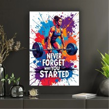 Spor | Fitness | Gym | Motivasyon Temalı Dekoratif Cam Tablo