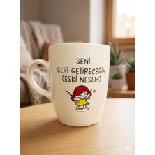 Palto Tasarım Seni Geri Getireceğim (Eski Neşem) Krem Oval Kupa - Hediyelik Kupa Fincan Mug