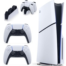 Sony Playstation 5 (Tr Resmi Bilkom Garantili) Slim Standart CD Edition 1tb SSD Oyun Konsolu + 2 Dualsense Kablosuz Ps5 Kol + Dualsense Şarj Istasyonu