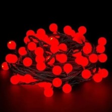 Akinco 5m 28 LED Kırmızı Işık Şeffaf Kablo Fişli Eklemeli