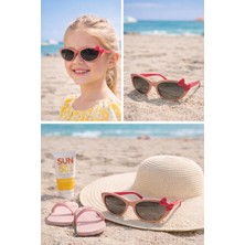 Optic Plus Çocuk Güneş Gözlüğü Fiyonk Detaylı Kedi Gözü Model 5235 Pudra Pembe