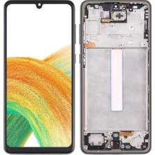 M21 Samsung Uyumlu A33 4g LCD OLED Ekran Dokunmatik Ful Çıtalı Renk-Turuncu