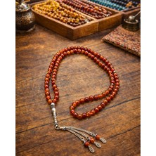 Sufi Tesbih Esans Ve Hediyelik Doğal Kırmızı Akik Taşı 99’lu Tesbih 6 mm Küre Kesim – Lastik Misina Dizim – Esnek ve Dayanıklı Zikir Tesbihi