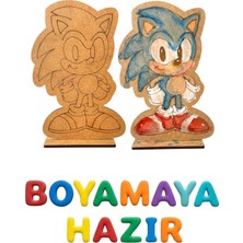 Tollihy Brinco Ahşap Boyanabilir Kirpi Sonic Figürü - Çocuklar Için Eğitici Aktivite (1 Adet)