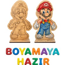 Tollihy Brinco Ahşap Boyanabilir Süper Mario Figürü - Çocuklar Için Eğitici Aktivite (1 Adet)