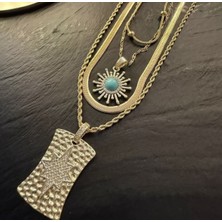 Bimia Shine Star 4'lü Çelik Kolye Seti