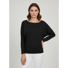 Mersi Kayık Yaka Bluz Siyah