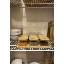 Lumindra Bambu Standlı 6 Lı Borosilikat Cam Saklama Kabı