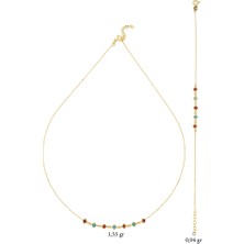 Bolek Jewellery 14 Ayar Altın El Sarması Taşlı Minimal Set